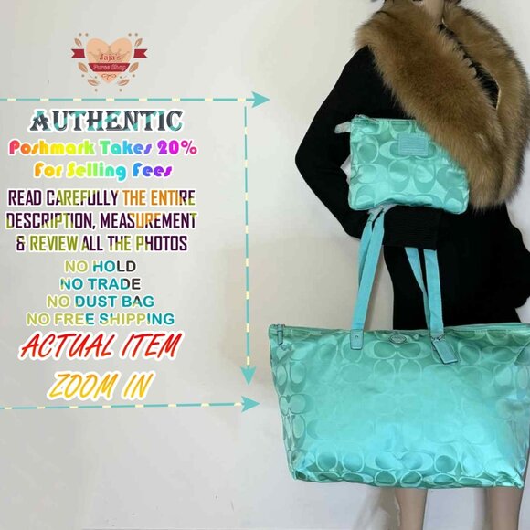 💚Coach Signature Fabric-Nylon Bag & Snap Pouch💚 - Picture 16 of 16